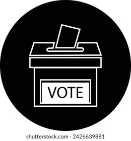 Hand voting ballot box icon. Election Vote concept. Simple design. Logo Election Vote. Voting box, Simple design for web site, logo, app, UI, mobile concepts, isolated on transparent background.