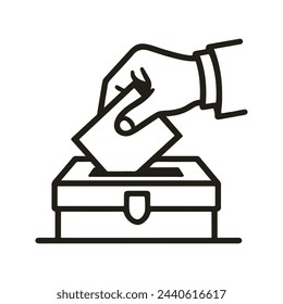 Hand voting ballot box icon, Election Vote concept, Vector illustration on white background.