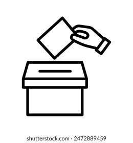 Hand voting ballot box icon, Election Vote concept color editable