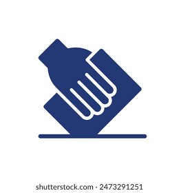 Hand voting ballot box icon, Election Vote concept, Silhouette design for web site, logo, app, UI, Vector illustration