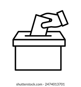 Hand voting ballot box icon, Election Vote concept color editable