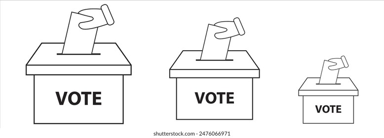 Icono de la urna de votación de mano, concepto de voto electoral, diseño plano simple para el Sitio web, logotipo, App, UI, Ilustración vectorial.7891
