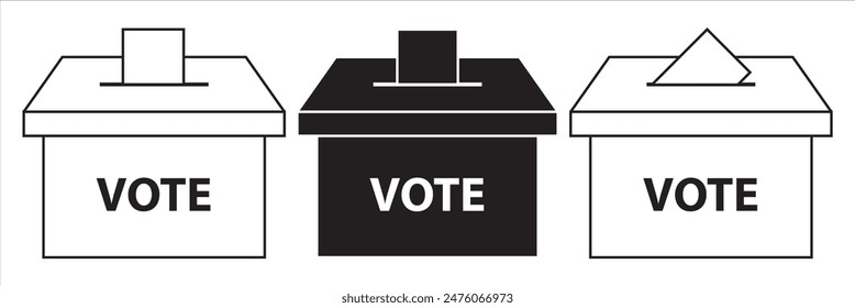 Hand voting ballot box icon, Election Vote concept, Simple flat design for web site, logo, app, UI, Vector illustration.7891