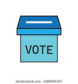 Hand voting ballot box icon, Election Vote concept, Simple flat design for web site, logo, app, UI, Vector illustration. Eps file 9.