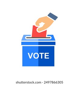 
Hand voting ballot box icon, Election Vote concept, Simple design for web site, logo, app, UI, Vector illustration isolated white background.
