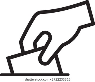 
Hand voting ballot box icon. Election and democracy themes are perfect. Ballot icon graphic set. Includes voting and election-related outline symbols
