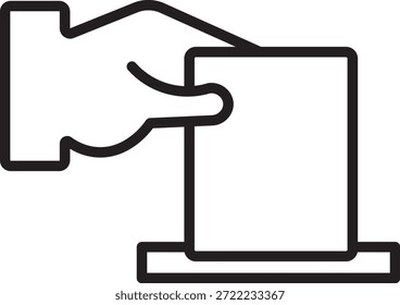 
Hand voting ballot box icon. Election and democracy themes are perfect. Ballot icon graphic set. Includes voting and election-related outline symbols
