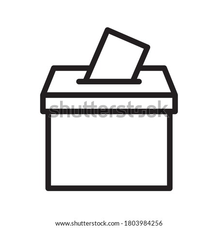 Hand voting ballot box icon, Election Vote concept, Simple design for web site, logo, app, UI, editable Vector illustration on white background