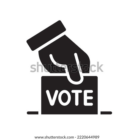 Hand voting ballot box icon, Election Vote concept, Silhouette design for web site, logo, app, UI, Vector illustration