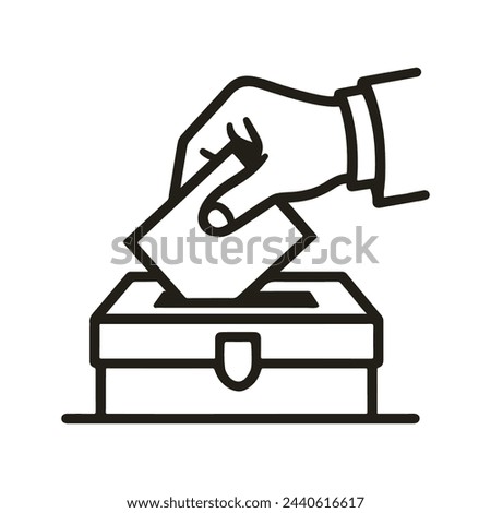 Hand voting ballot box icon, Election Vote concept, Vector illustration on white background.