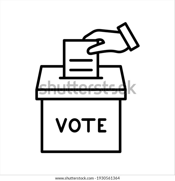 Hand Voting Ballot Box Icon Election Stock Vector (Royalty Free ...