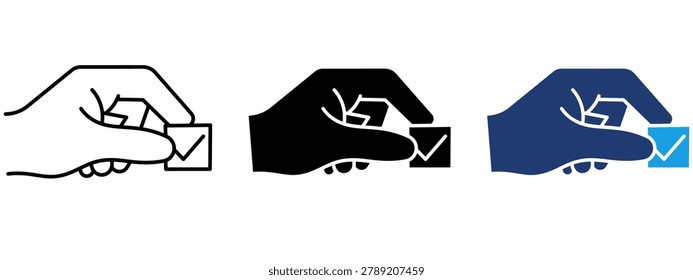 Hand Voting Ballot icon collections.