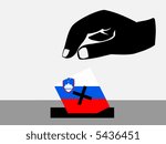 Hand voting with ballot paper in Slovenian election