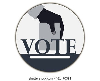 Hand with voting ballot. Vote. Vector illustration.