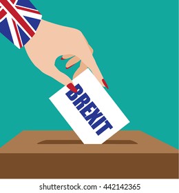 Hand voting for Brexit. EPS 10 vector.