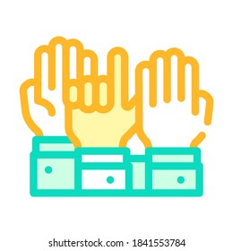 hand voting color icon vector. hand voting sign. isolated symbol illustration