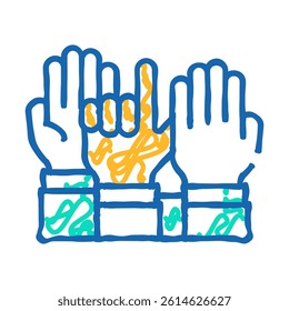 hand voting doodle icon sketch vector. hand voting sign. isolated symbol illustration