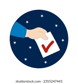 Icono de la votación a mano. Concepto de democracia, votación, política. Concepto de voto electoral.