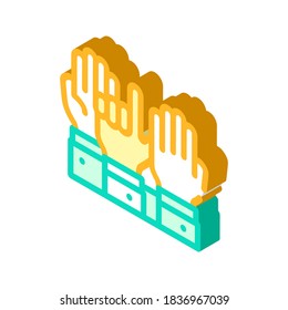 hand voting isometric icon vector. hand voting sign. isolated symbol illustration