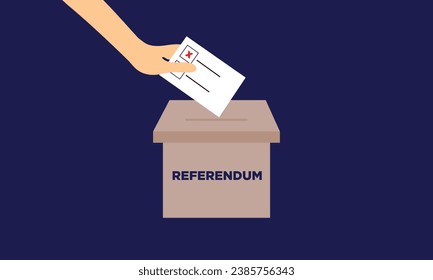 Übergabe der Abstimmung an eine Kiste für ein Referendum