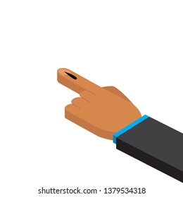 Hand with voting sign of India. Vector illustration