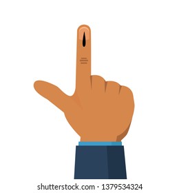 Hand with voting sign of India. Vector illustration