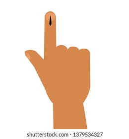 Hand with voting sign of India. Vector illustration