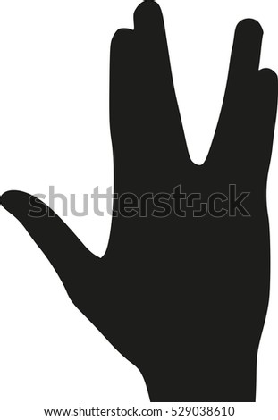 Hand with vulcan greet