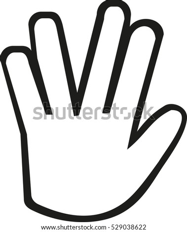 Hand with vulcan greet icon