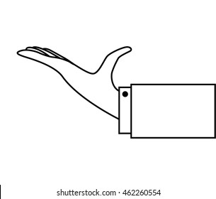 hand waiter restaurant icon vector illustration design