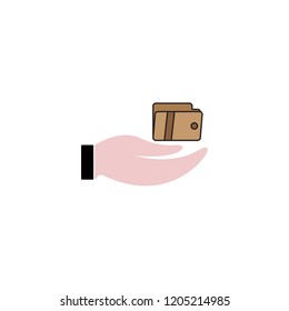 hand and wallet icon template design