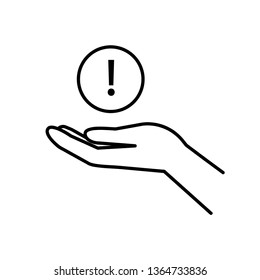 Hand and warning icon