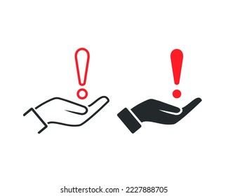 Hand warning icon. Illustration vector