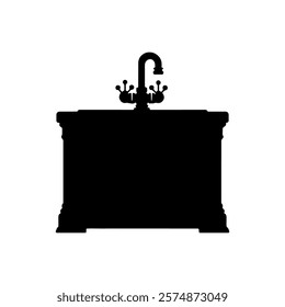 Hand wash basin silhouette icon vector design.