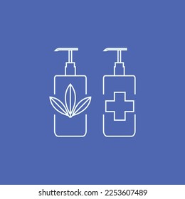 hand wash bottle nature health clean body logo design vector icon illustration template