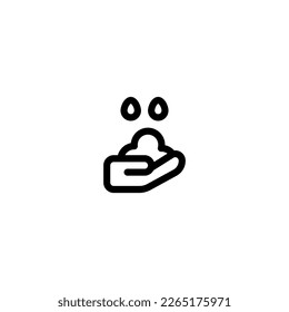 Lavado manual con icono de burbuja, logotipo e ilustración Vector