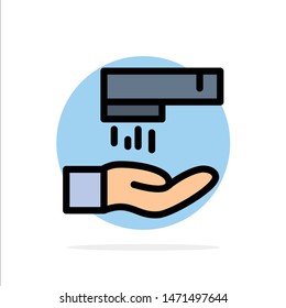 Hand Wash, Wash, Cleaning Abstract Circle Background Flat color Icon