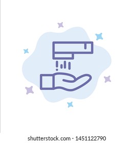 Hand Wash, Wash, Cleaning Blue Icon on Abstract Cloud Background