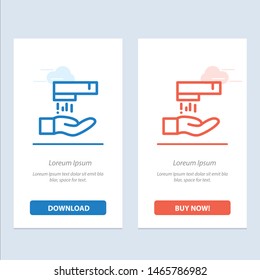 Hand Wash, Wash, Cleaning  Blue and Red Download and Buy Now web Widget Card Template. Vector Icon Template background