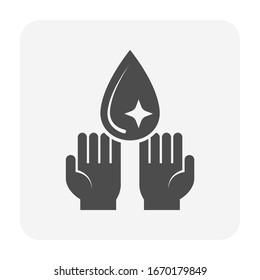 Hand wash correctly vector icon to protect against infection of coronavirus (covid-19). By using soap and water. Also using alcohol-based hand rub both spray and jel. To kills viruses on your hands.