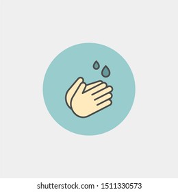 Hand Wash Flat Vector Icon. Clean Hands Flat Vector Icon