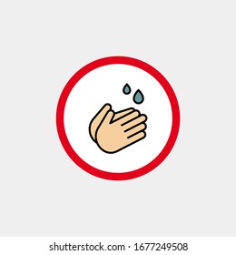 Hand wash flat vector icon. Clean hands flat vector icon