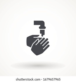 Hand wash flat vector icon. Clean hands flat vector icon washing . Hygiene symbol on white isolated background.