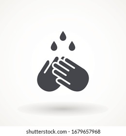 Hand wash flat vector icon. Clean hands flat vector icon washing . Hygiene symbol on white isolated background.