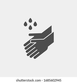 Hand wash flat vector icon. Clean hands flat vector icon