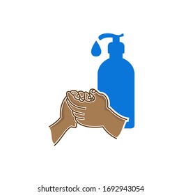 Hand wash flat vector icon. Clean hands flat vector icon