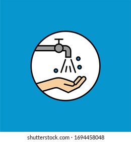 Hand wash flat vector icon. Clean hands flat vector icon