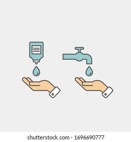 Hand wash flat vector icon. Clean hands flat vector icon