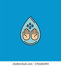 Hand wash flat vector icon. Clean hands flat vector icon