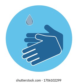 Hand wash flat vector icon. Clean hands flat vector icon
